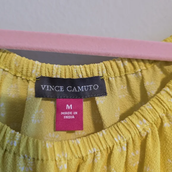 Vince Camuto Yellow Blouse Top M - Picture 2 of 7